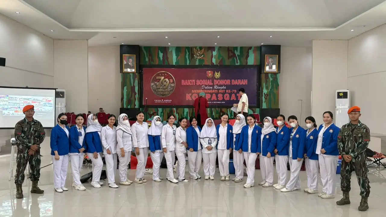 STIKES Panca Bhakti Dukung Penuh Bakti Sosial Donor Darah HUT Ke-79 KORPASGAT